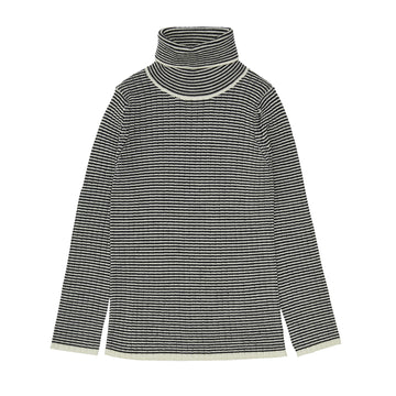 Rolkraag trui - ecru/dark navy - FUB